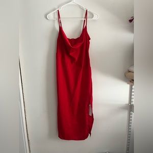 Red silk dress
